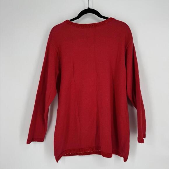 Quacker Factory sweater womens 1x red sequin  usa 4th of july americana summer - Picture 6 of 6
